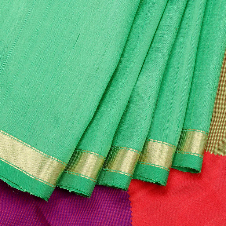 Kuberan Green Raw Silk Saree