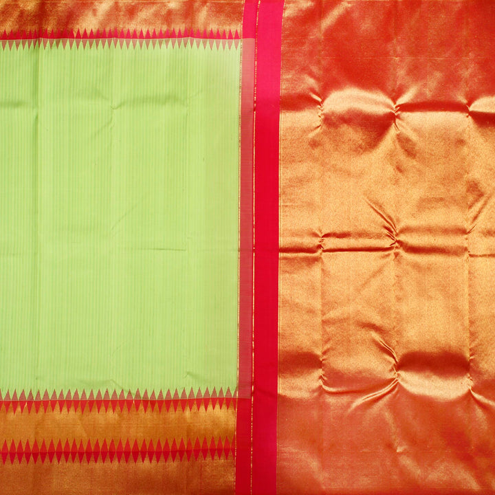 Kuberan Green Pink Kanchivaram Silk Saree