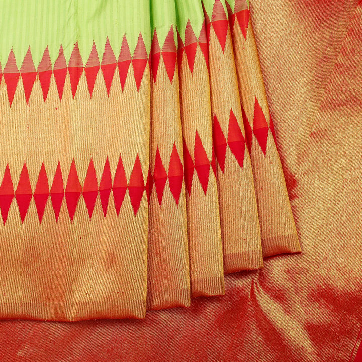 Kuberan Green Pink Kanchivaram Silk Saree