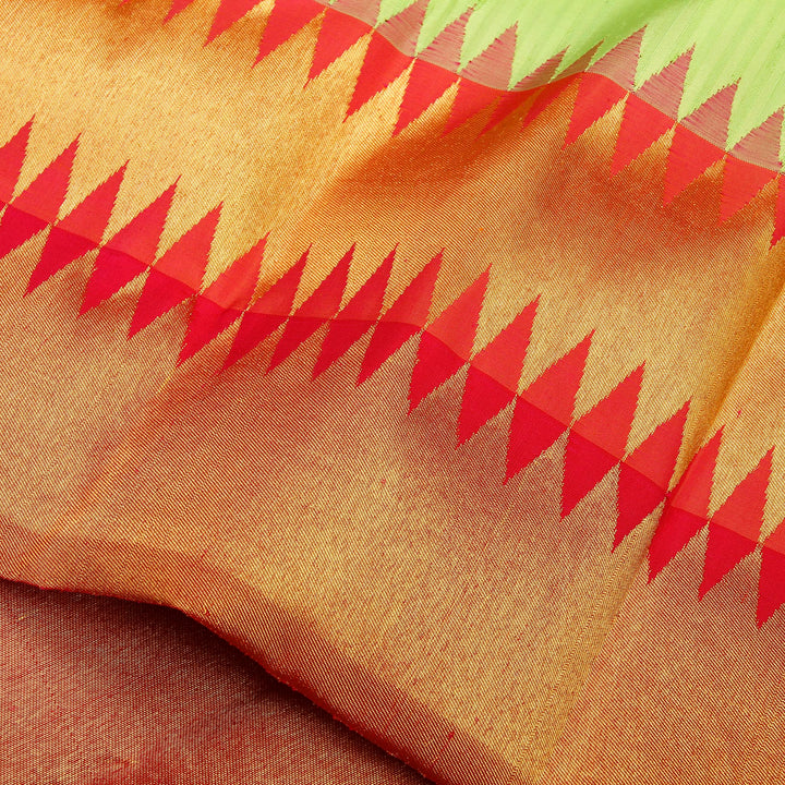 Kuberan Green Pink Kanchivaram Silk Saree