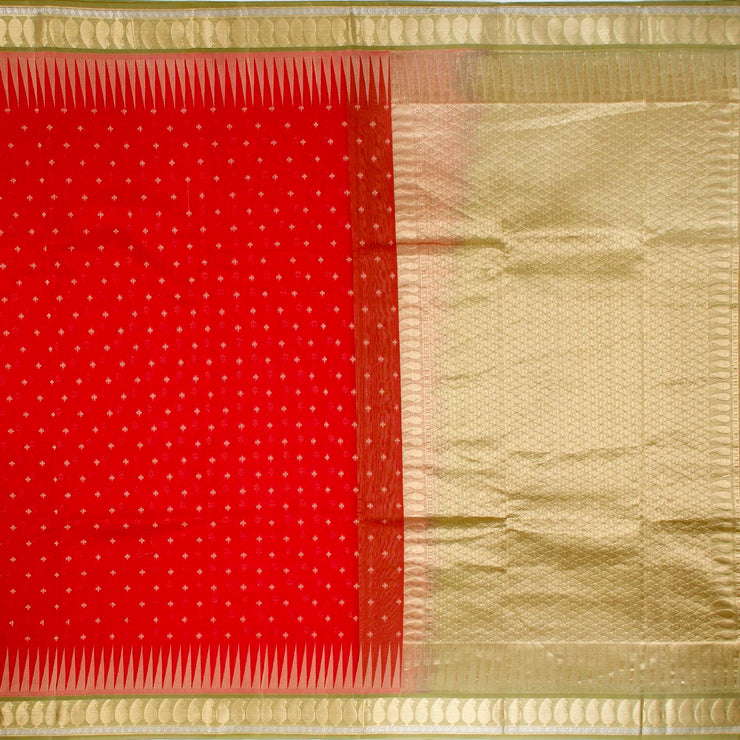 Kuberan Red Green Cotton Silk Saree