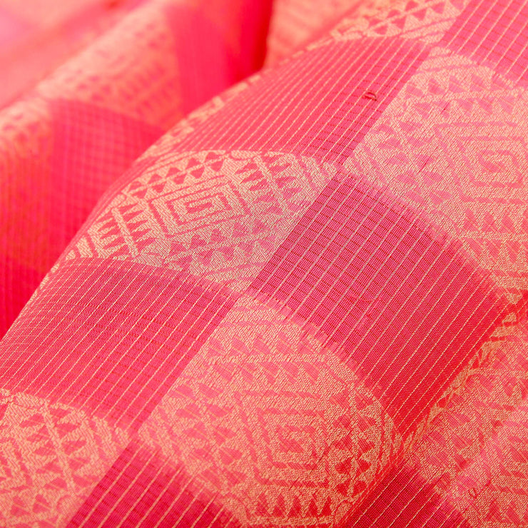 Kuberan Pink Black Cotton Silk Saree