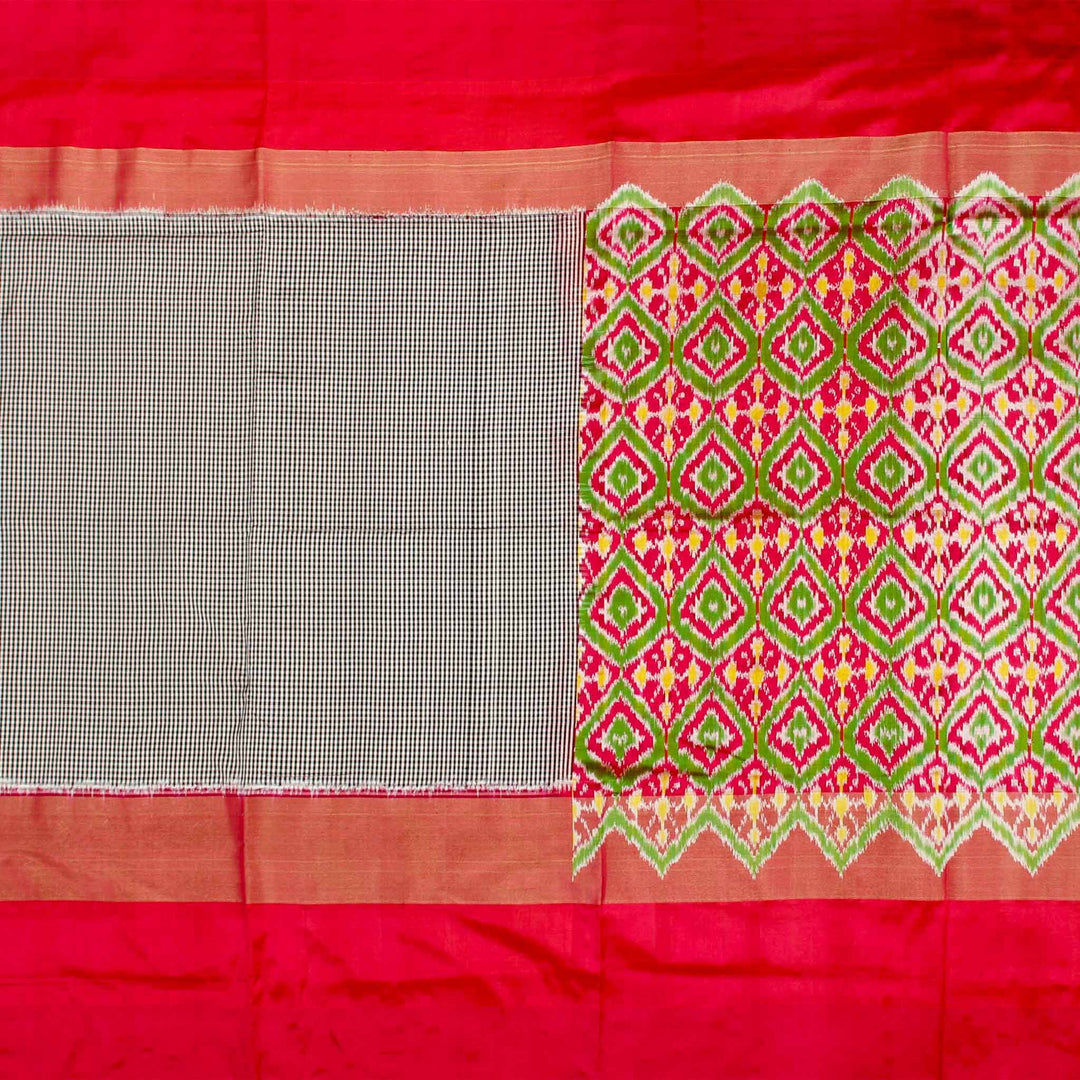 Kuberan Black Pink Pochampally Silk Saree