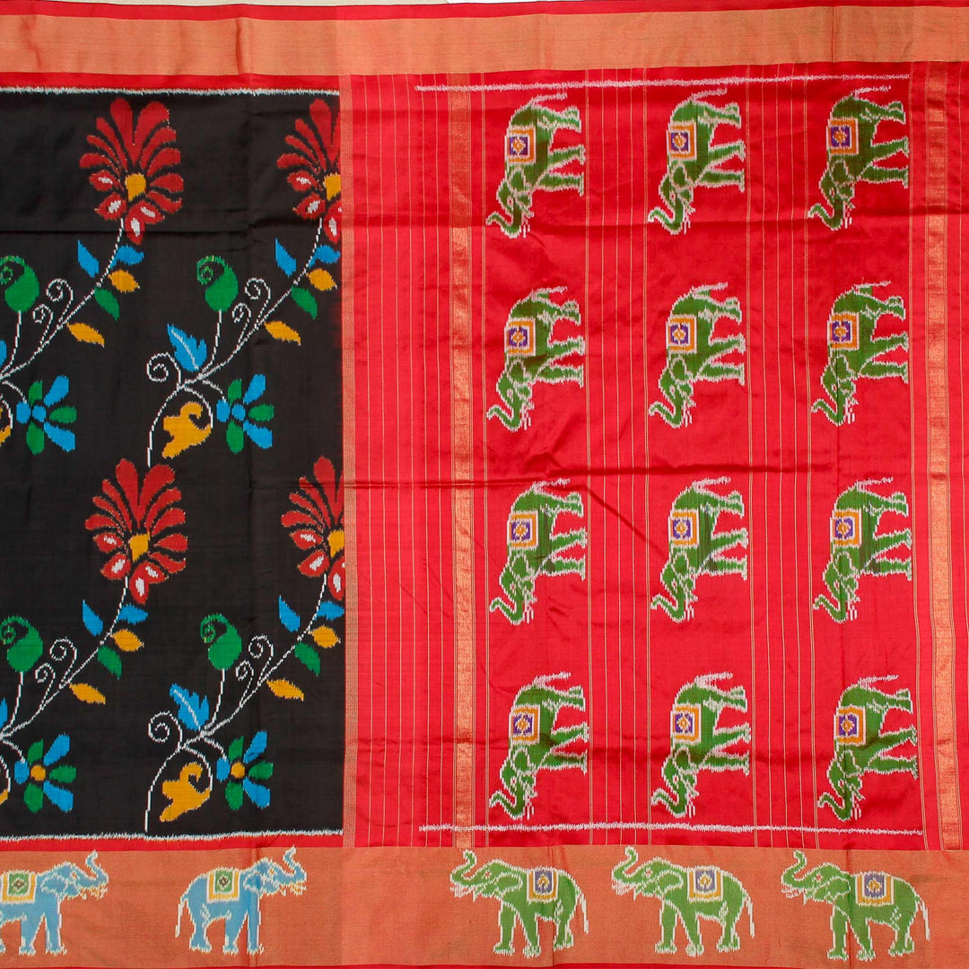 Kuberan Black Pink Pochampally Silk Saree