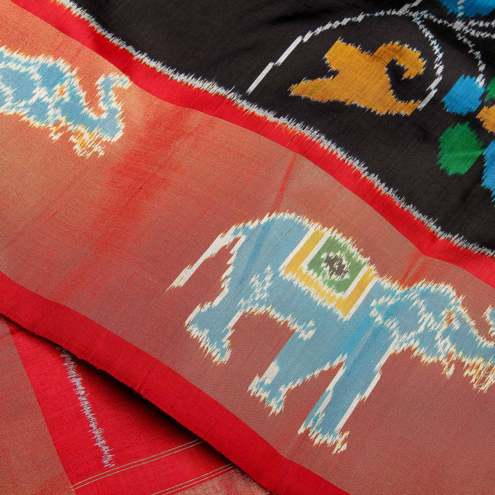 Kuberan Black Pink Pochampally Silk Saree