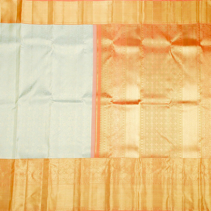 Kuberan Turquoise Pure Kanchivaram Silk Saree