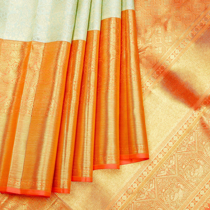Kuberan Turquoise Pure Kanchivaram Silk Saree