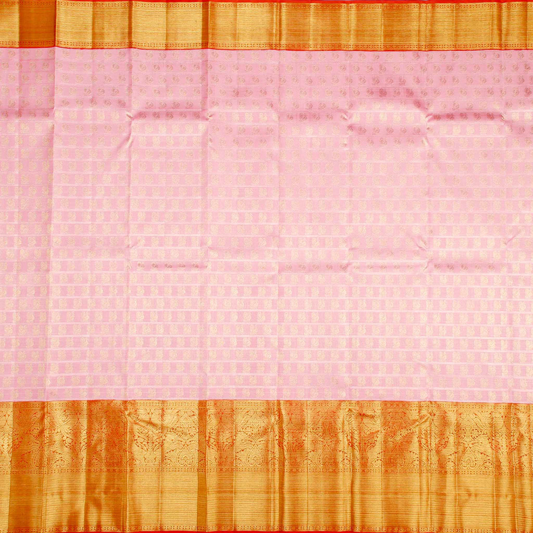 Kuberan Baby Pink Pure Kanchivaram Silk Saree