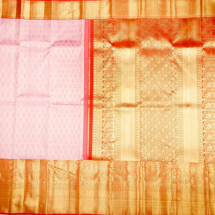Kuberan Baby Pink Pure Kanchivaram Silk Saree