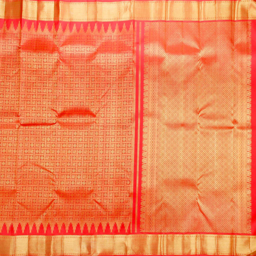 Kuberan Red Pure Kanchivaram Silk Saree