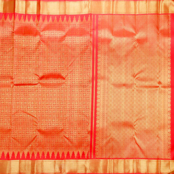 Kuberan Red Pure Kanchivaram Silk Saree