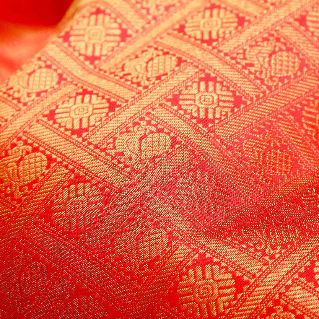 Kuberan Red Pure Kanchivaram Silk Saree