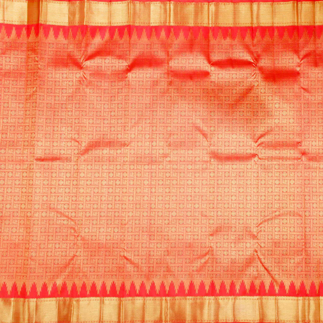 Kuberan Red Pure Kanchivaram Silk Saree