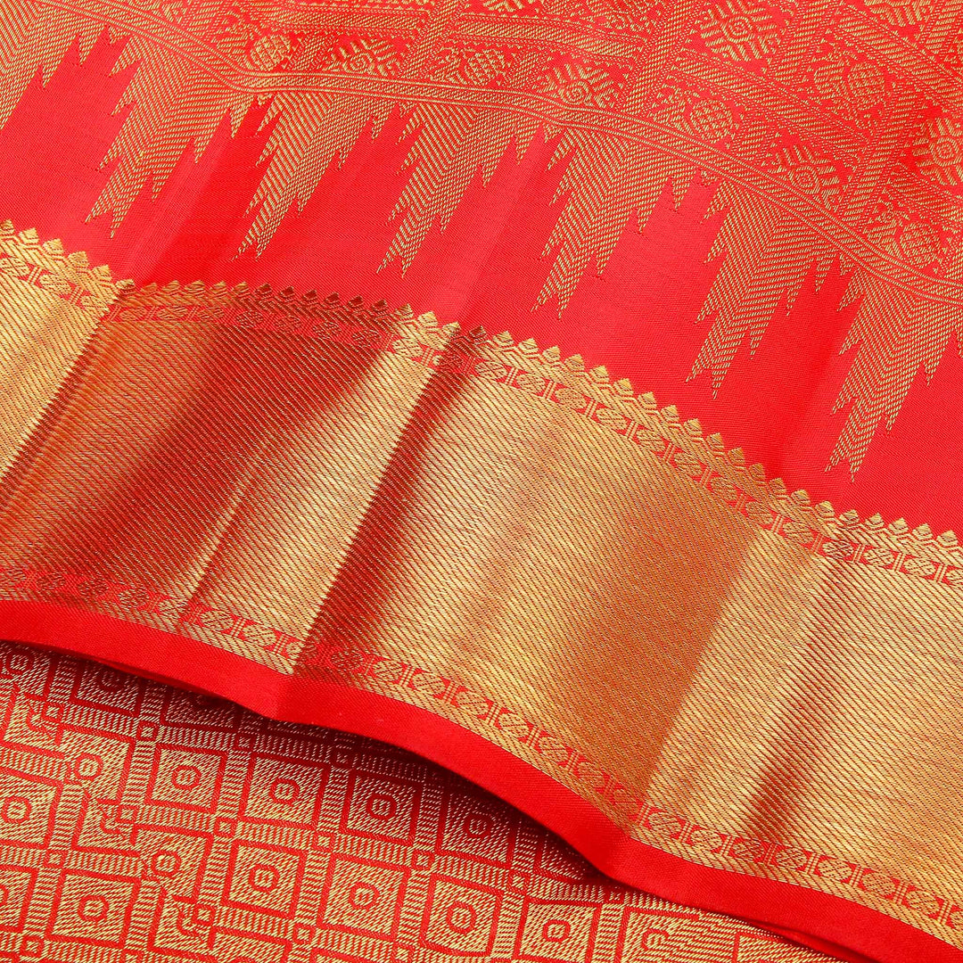 Kuberan Red Pure Kanchivaram Silk Saree