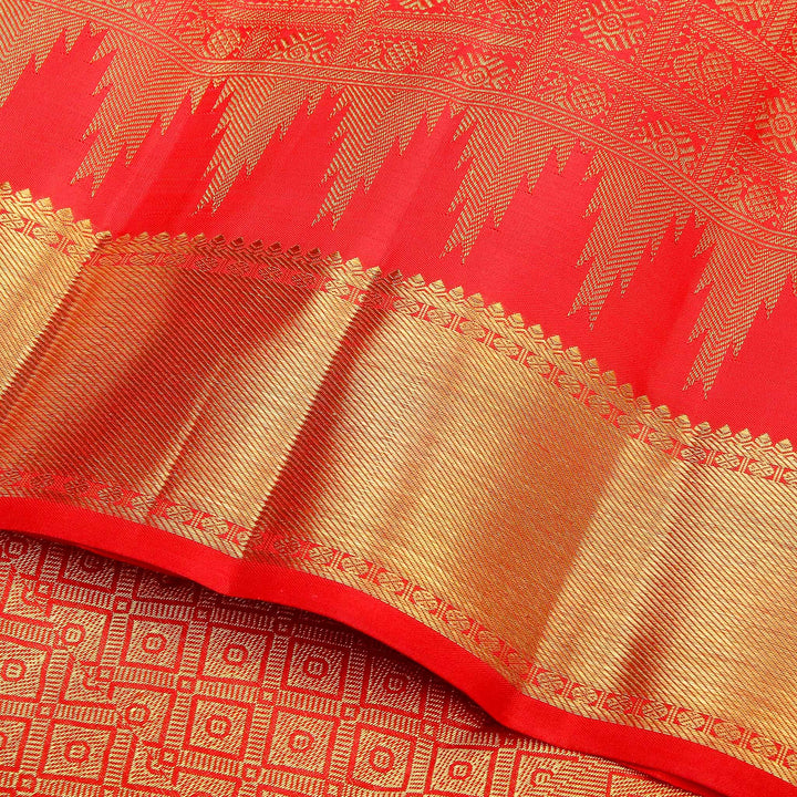 Kuberan Red Pure Kanchivaram Silk Saree