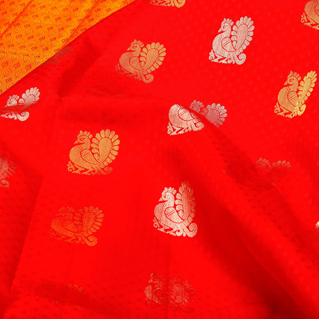 Kuberan Red Silk Pavada