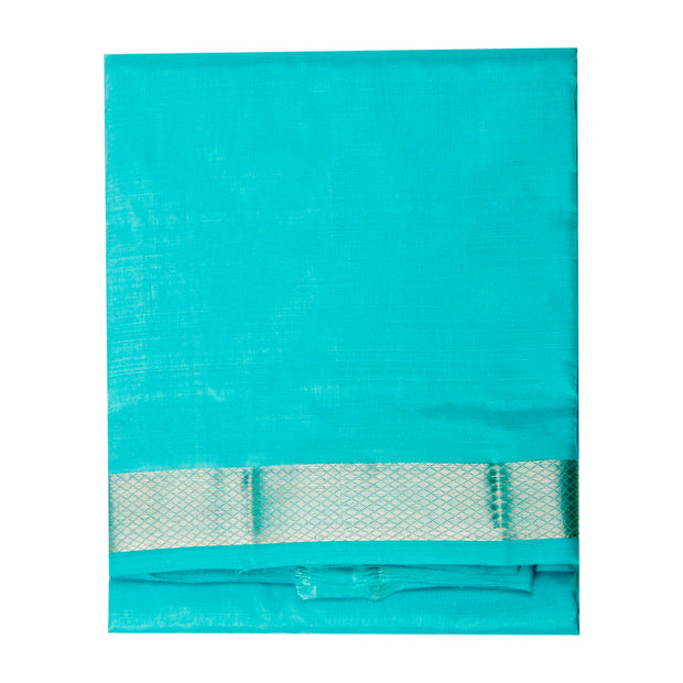 Kuberan Blue Pure Silk Dhoti