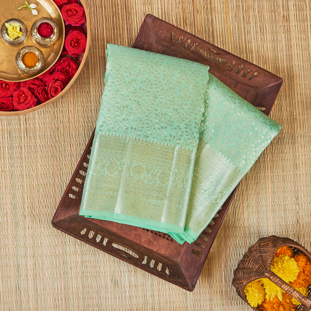 Pista Green Kanchivaram Silk Saree