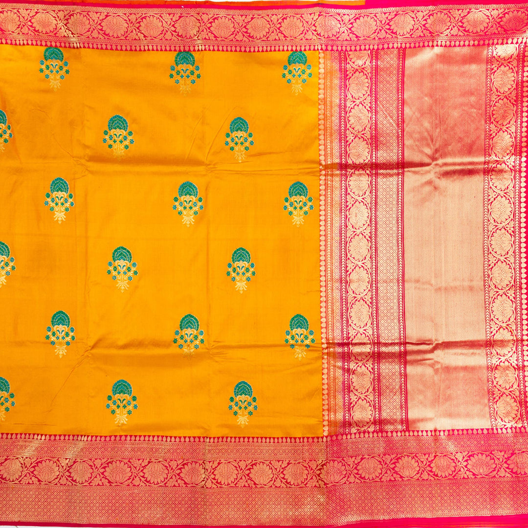 Kuberan Yellow Pink Banarasi Saree