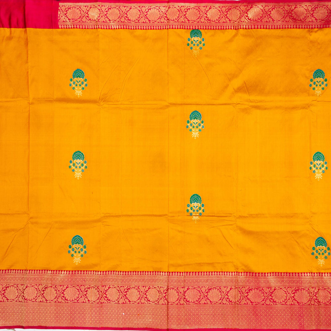 Kuberan Yellow Pink Banarasi Saree