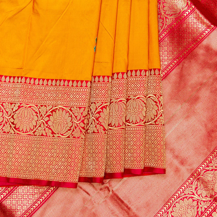 Kuberan Yellow Pink Banarasi Saree