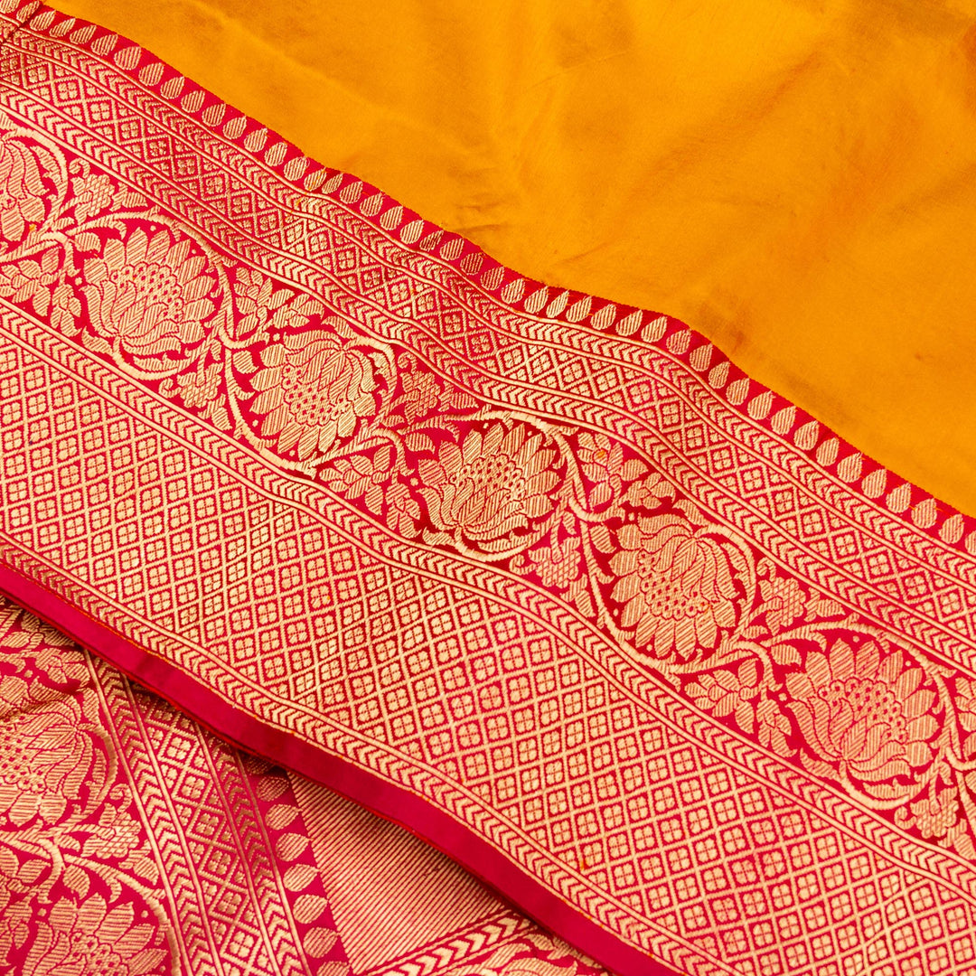 Kuberan Yellow Pink Banarasi Saree