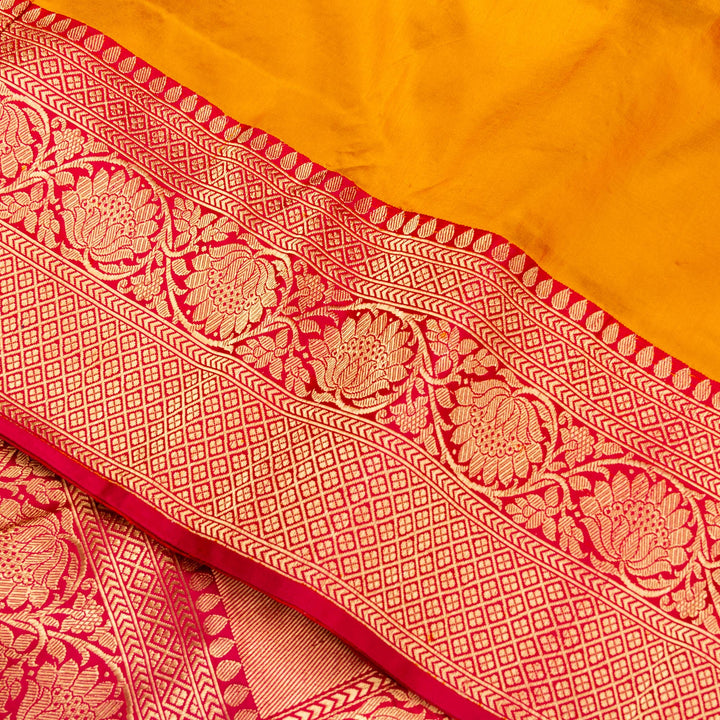 Kuberan Yellow Pink Banarasi Saree
