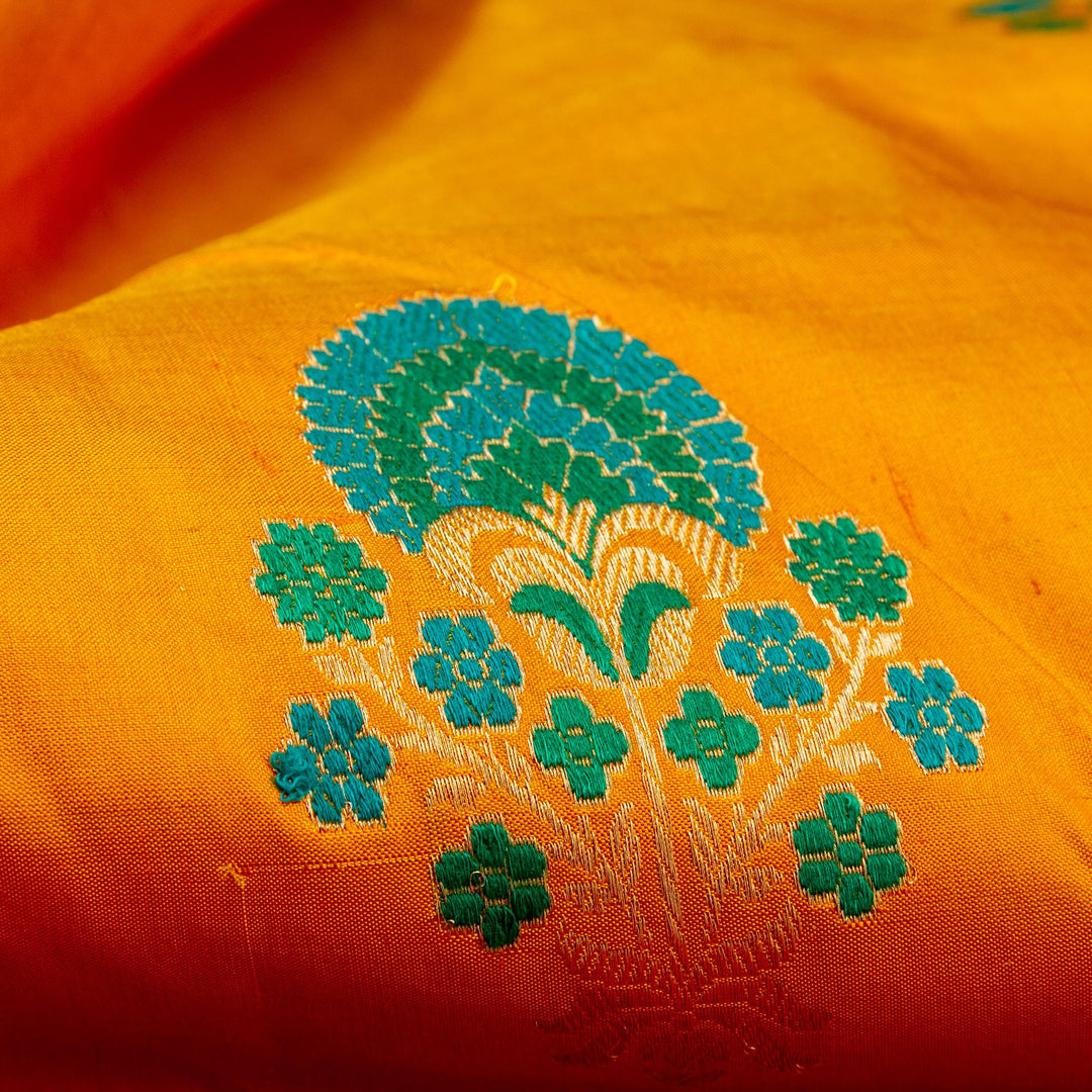 Kuberan Yellow Pink Banarasi Saree