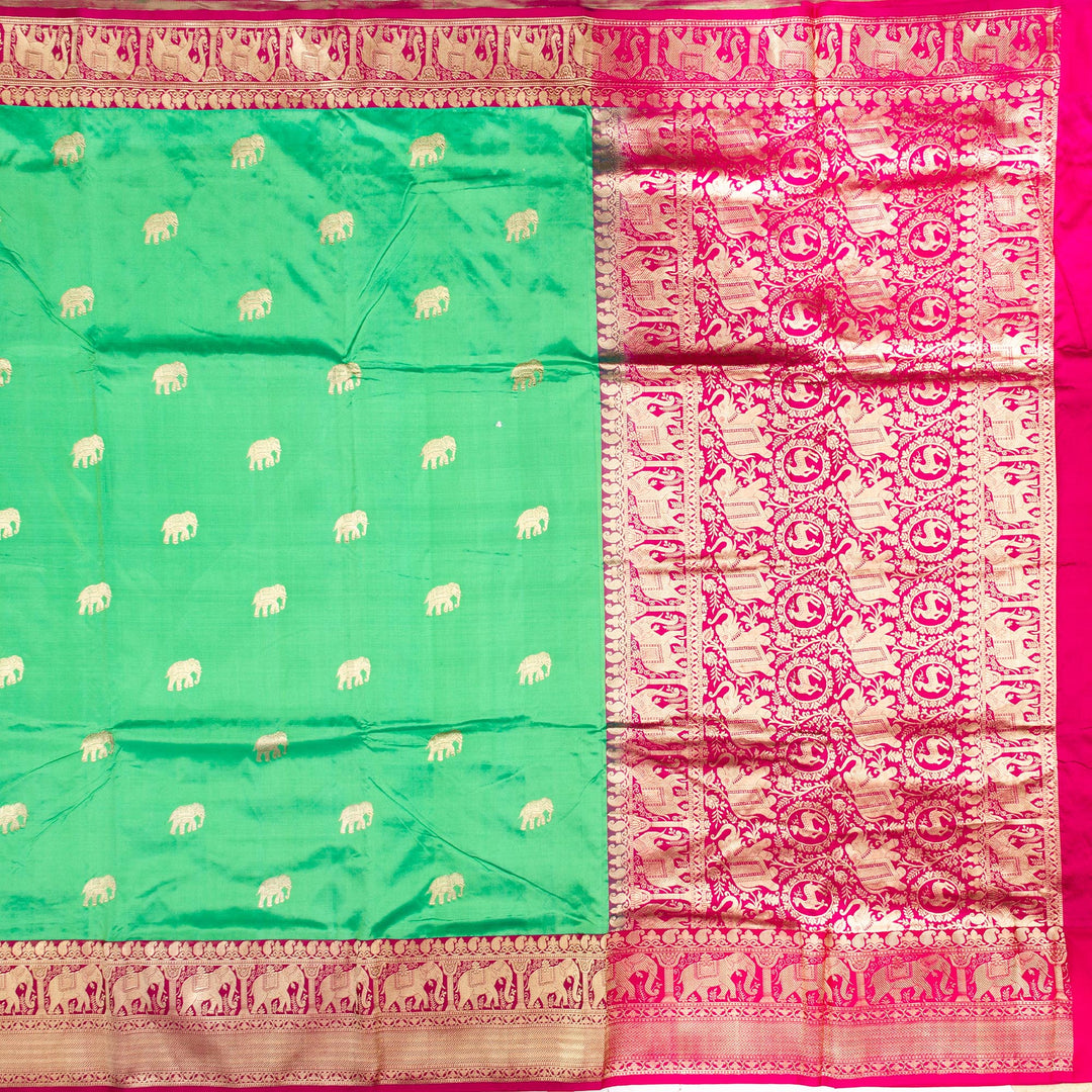 Kuberan Pista Pink Banarasi Saree