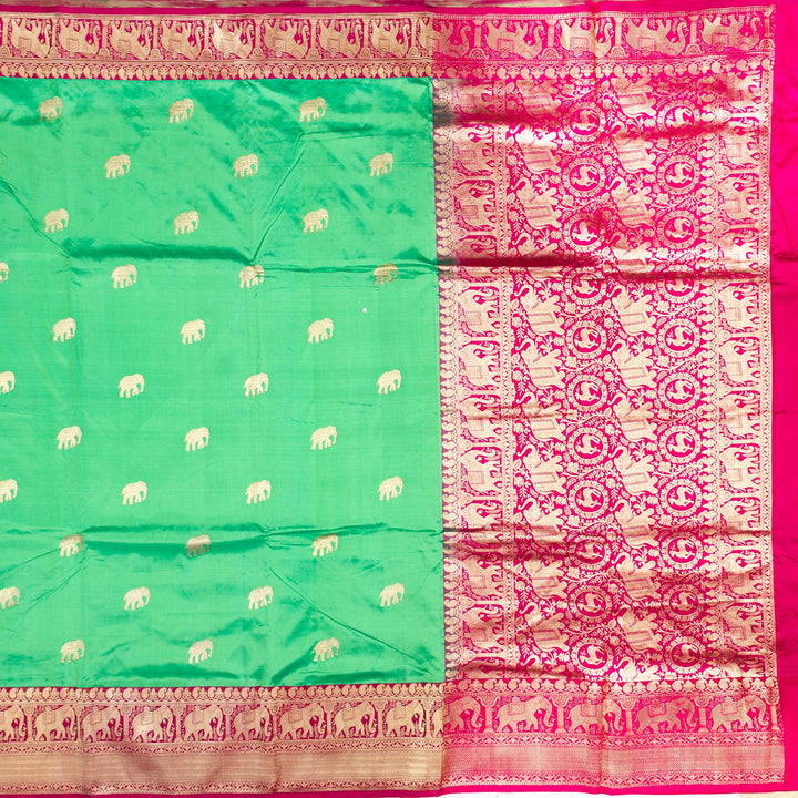 Kuberan Pista Pink Banarasi Saree
