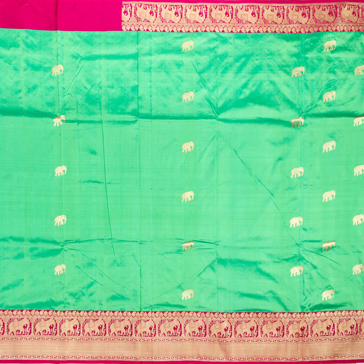 Kuberan Pista Pink Banarasi Saree