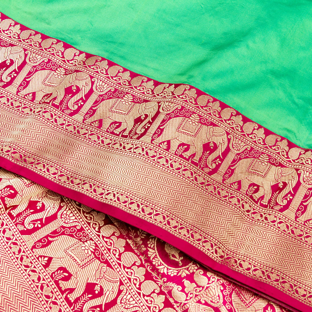 Kuberan Pista Pink Banarasi Saree