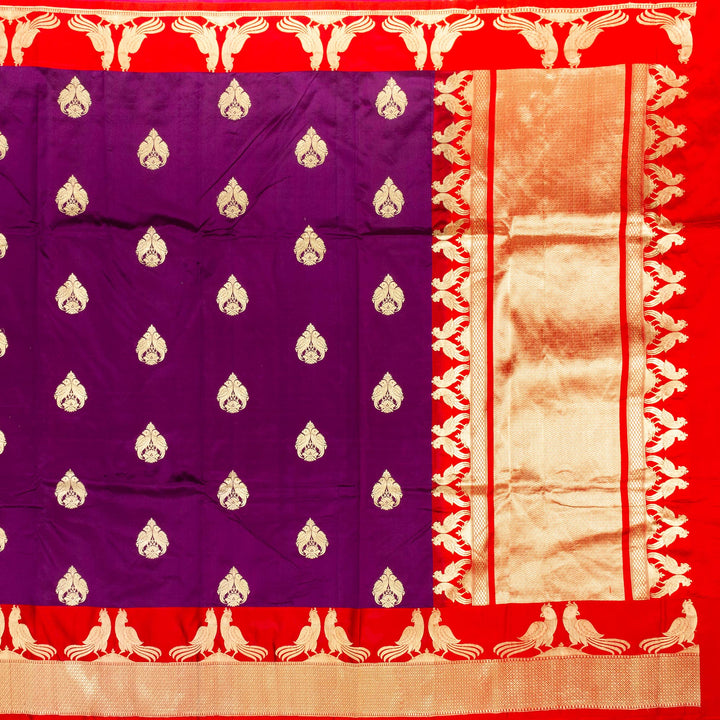 Kuberan Purple Red Banarasi Saree