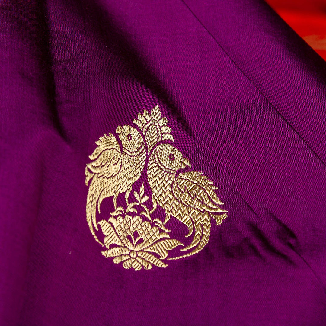 Kuberan Purple Red Banarasi Saree