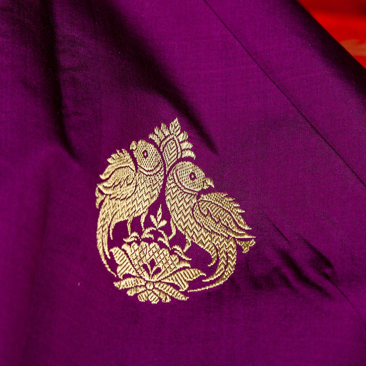 Kuberan Purple Red Banarasi Saree
