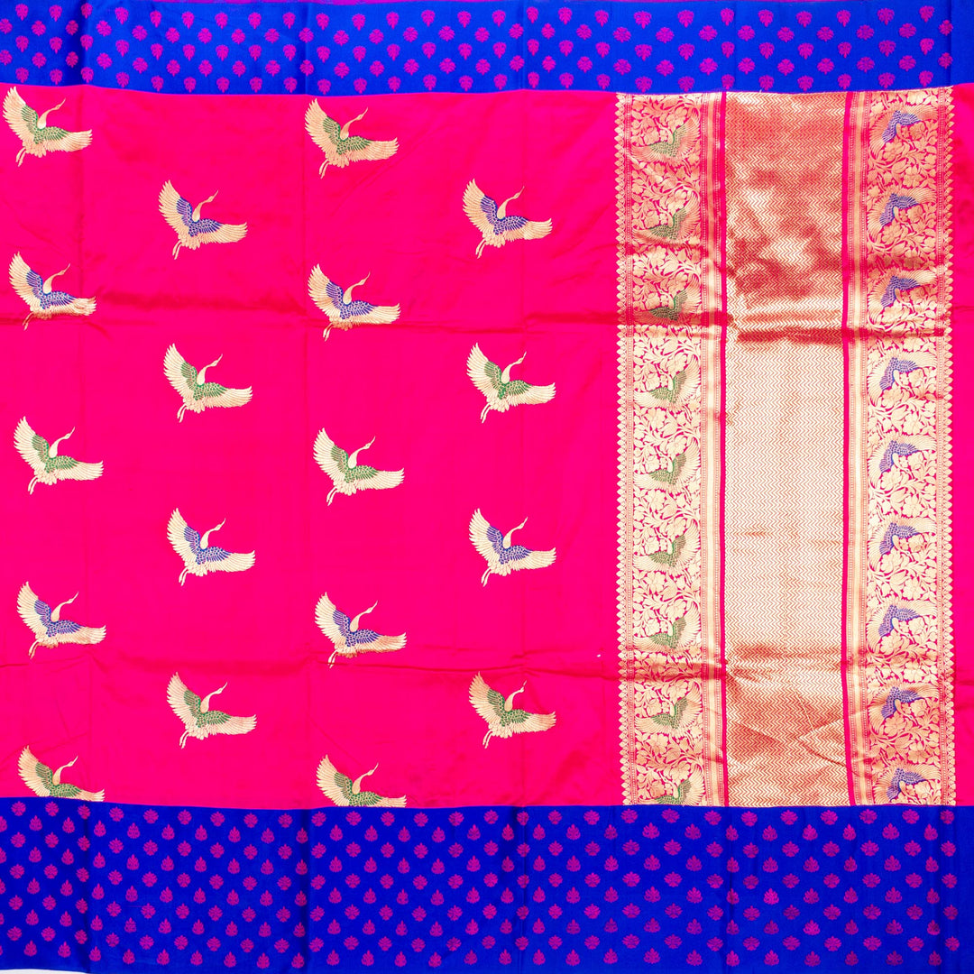 Kuberan Pink Blue Banarasi Saree