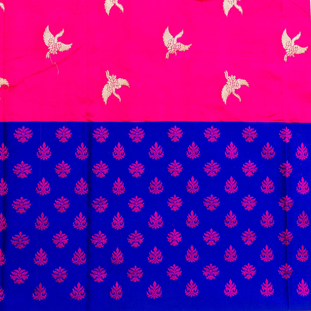 Kuberan Pink Blue Banarasi Saree
