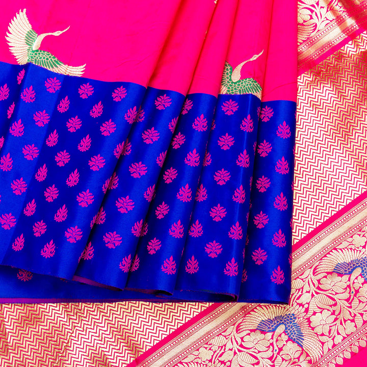 Kuberan Pink Blue Banarasi Saree