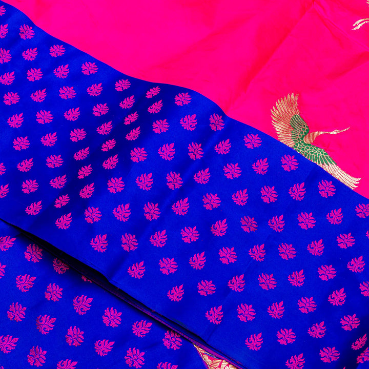 Kuberan Pink Blue Banarasi Saree