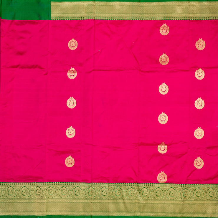 Kuberan Pink Green Banarasi Saree