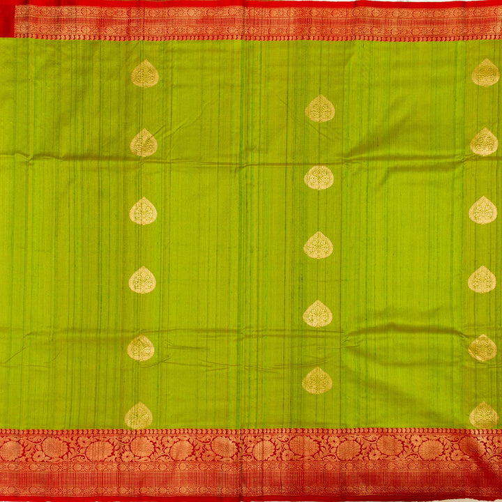 Kuberan Green Red Banarasi Saree