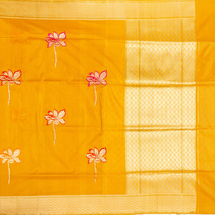Kuberan Bright Yellow Banarasi Saree