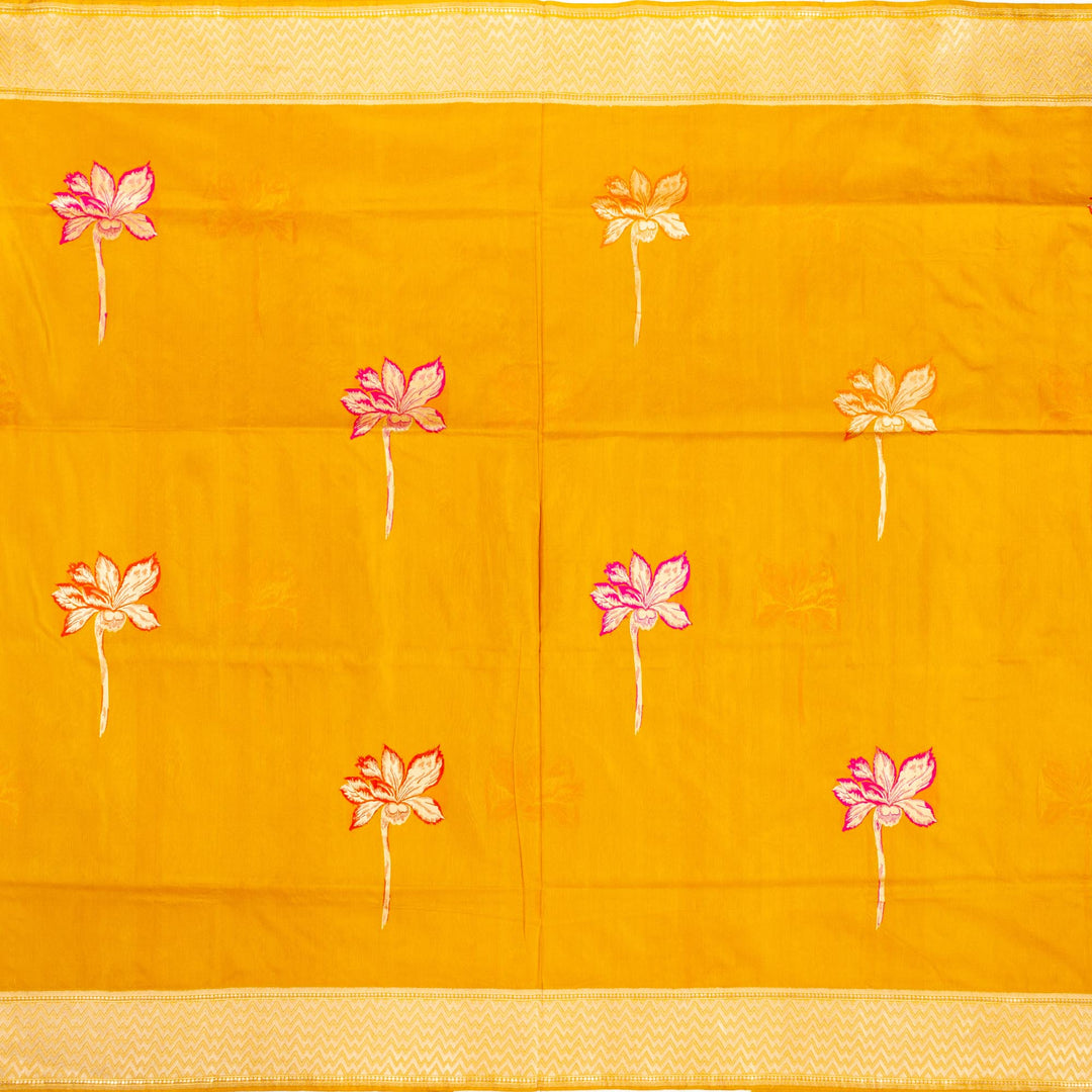 Kuberan Bright Yellow Banarasi Saree