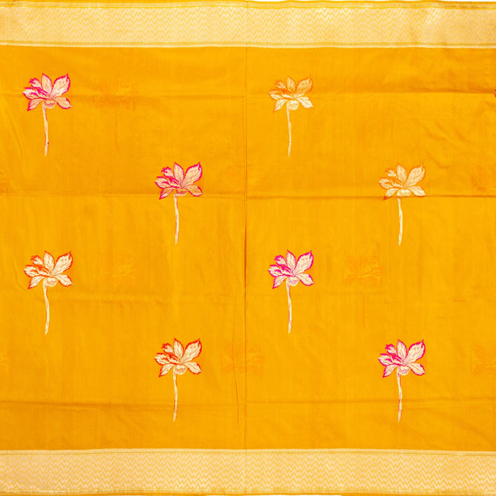 Kuberan Bright Yellow Banarasi Saree