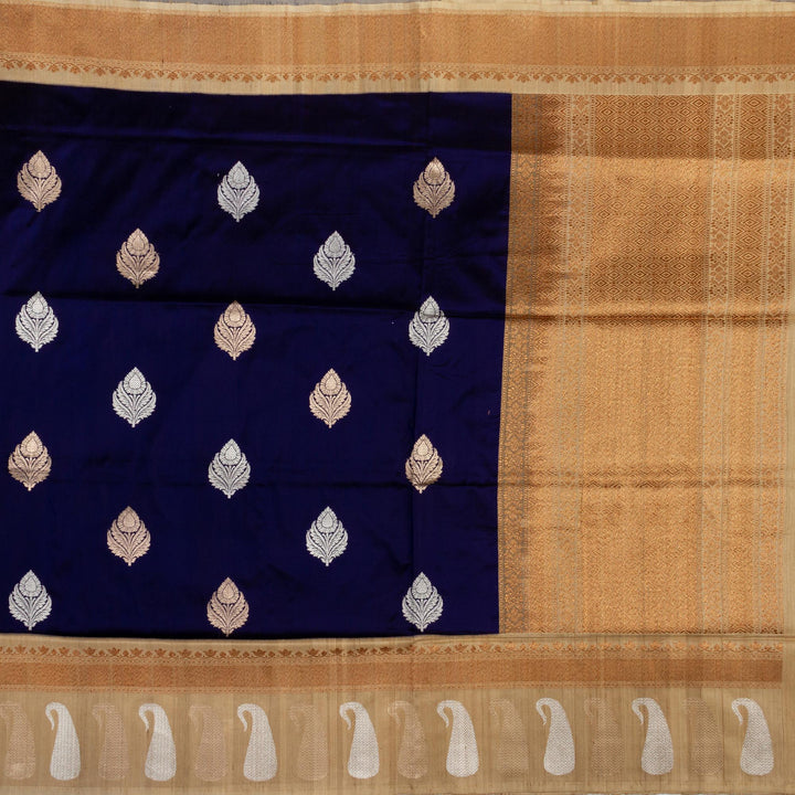 Kuberan Blue Beige Banarasi Saree