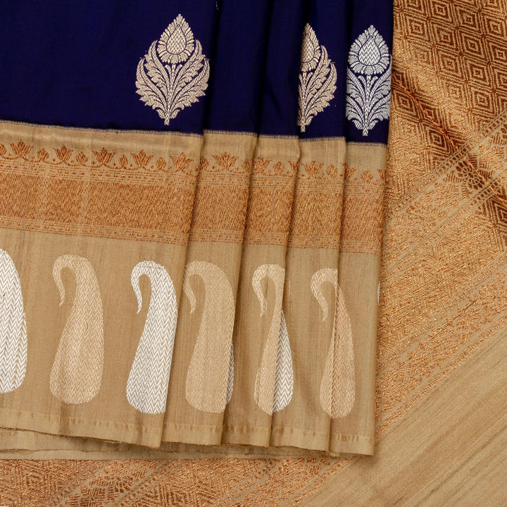 Kuberan Blue Beige Banarasi Saree