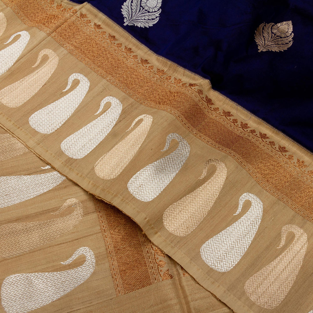 Kuberan Blue Beige Banarasi Saree