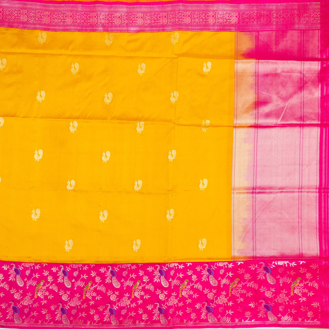 Kuberan Yellow Pink Banarasi Saree