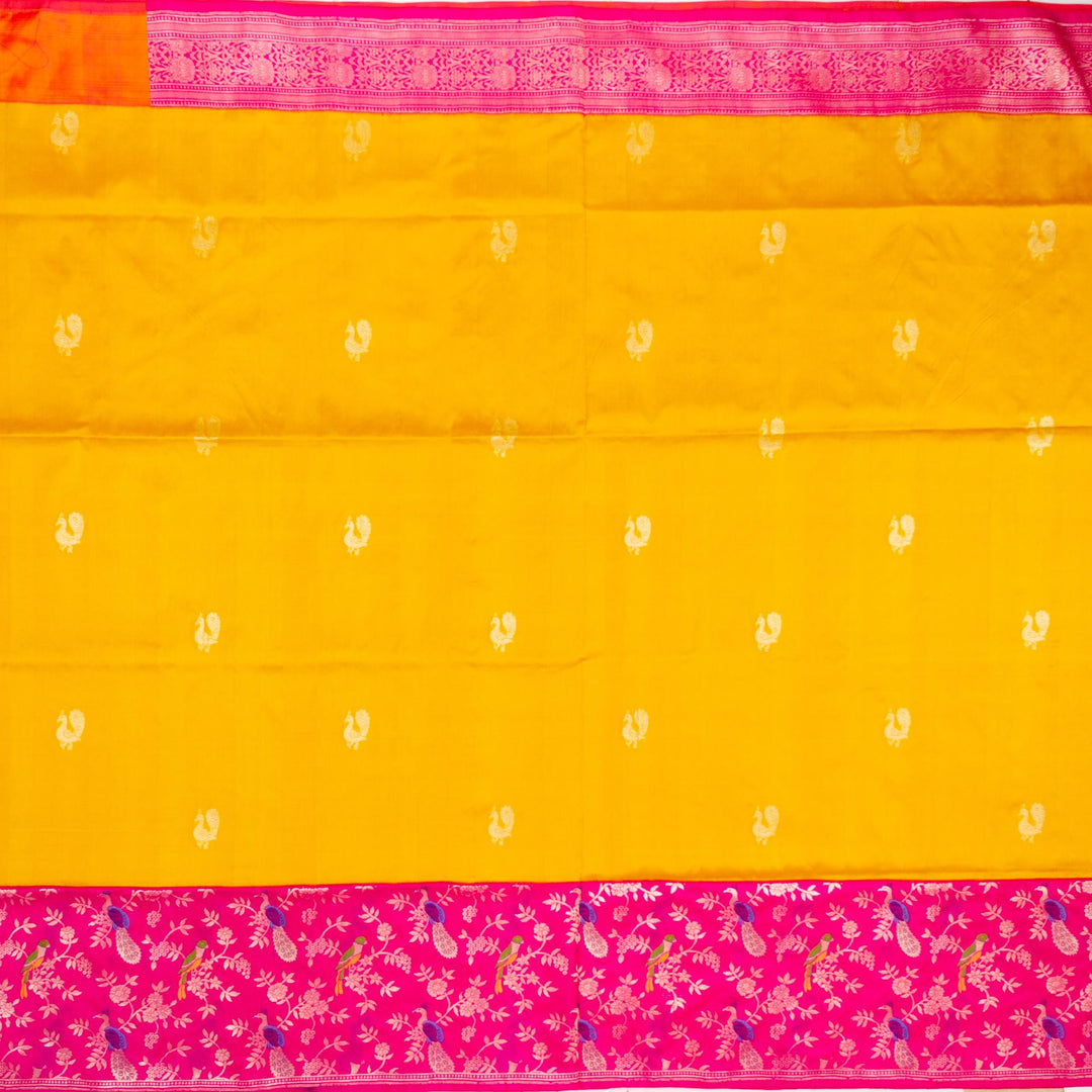 Kuberan Yellow Pink Banarasi Saree