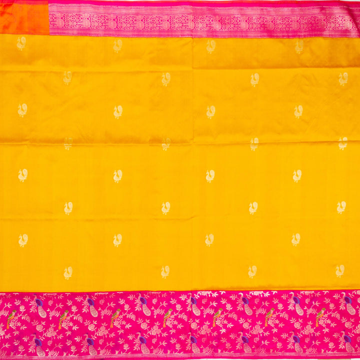 Kuberan Yellow Pink Banarasi Saree